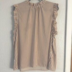 XL mustard striped Ann Taylor blouse